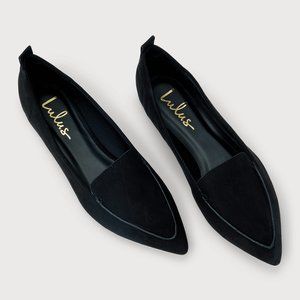 Black Suede Pointed Loafers